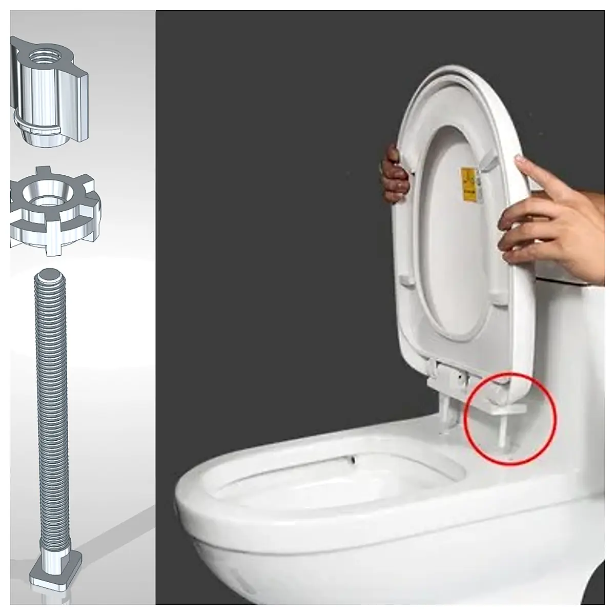 Toilet Seat Fasteners Bolts Stops Replacement Parts Leaks Repair Fittings