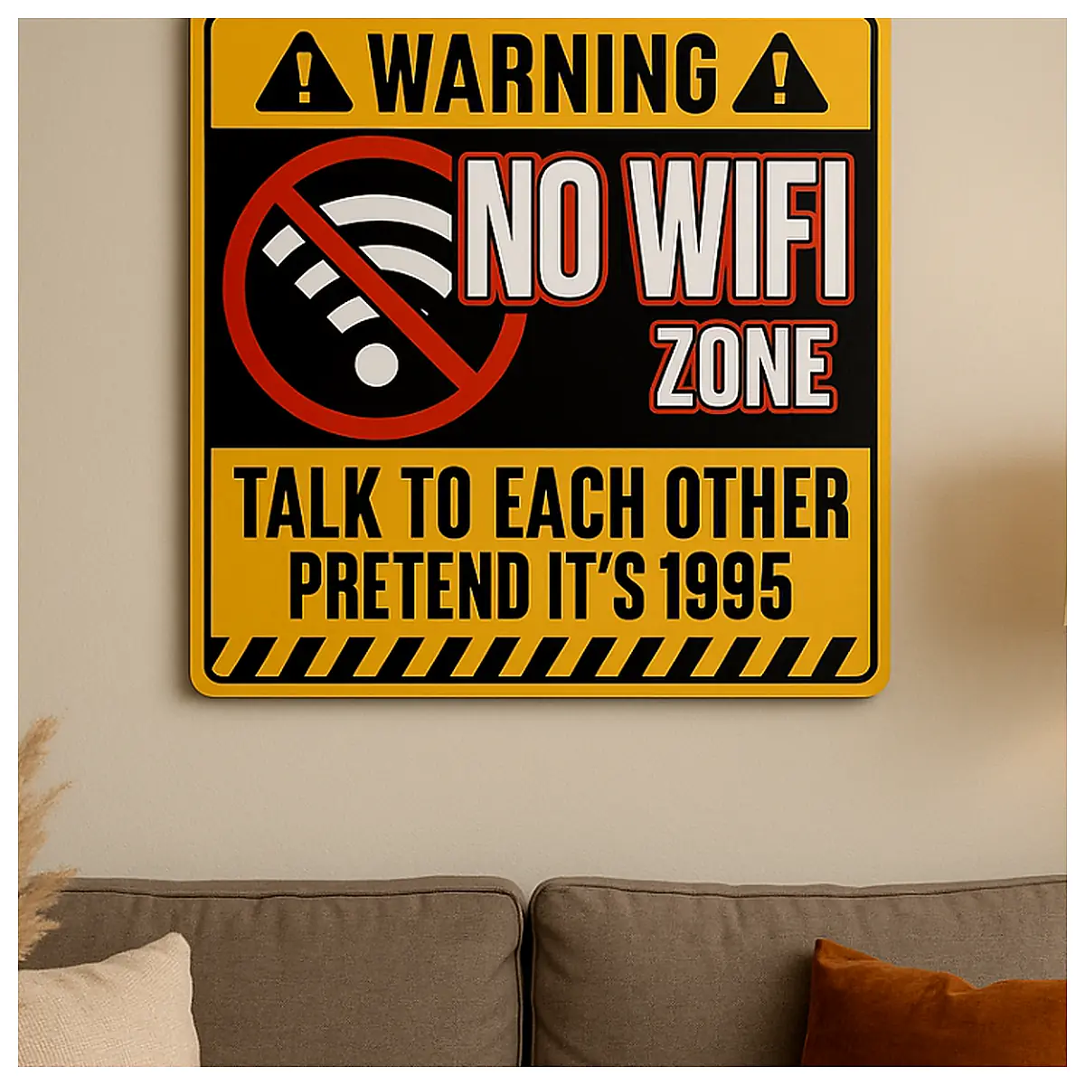 No WiFi Zone Sign Signal Weak WiFi Block Indoor Outdoor Warning Sign Network Restriction