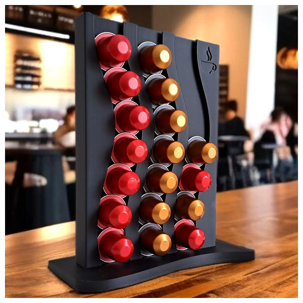 Wavy Capsule Holder Organizer Nespresso Compatible Coffee Pod Storage Creative Multi Function Coffee Machine Accessories Coffee Pod Organizer