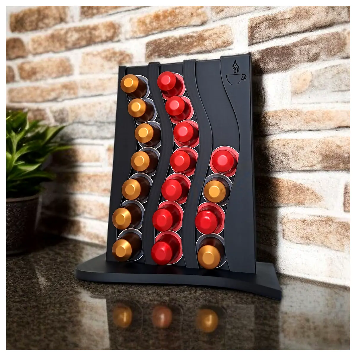 Wavy Capsule Holder Organizer Nespresso Compatible Coffee Pod Storage Creative Multi Function Coffee Machine Accessories Coffee Pod Organizer
