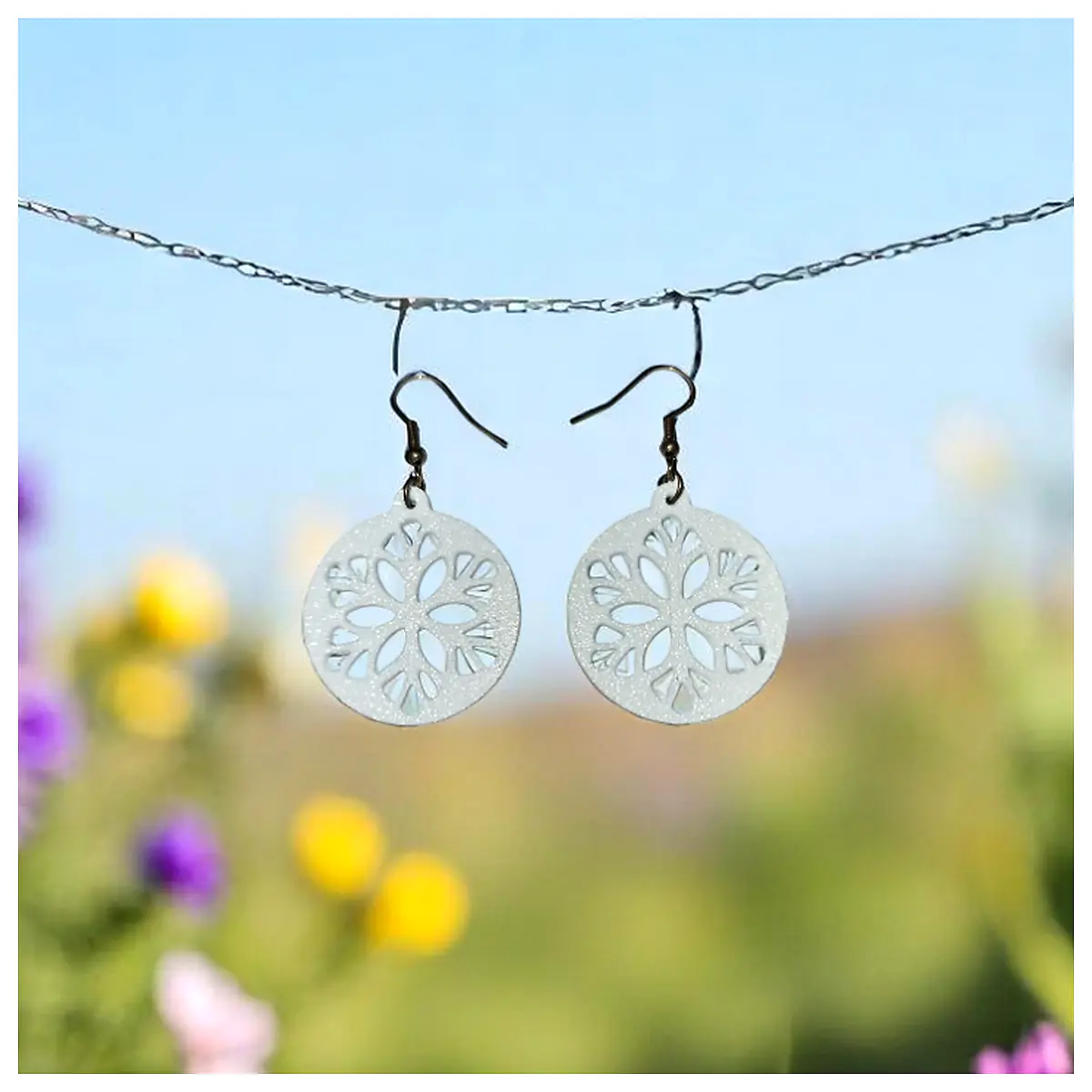 Round Flower Earrings Decorative Earrings Floral Jewelry Elegant Simple Accessories Flower Studs Gift Idea