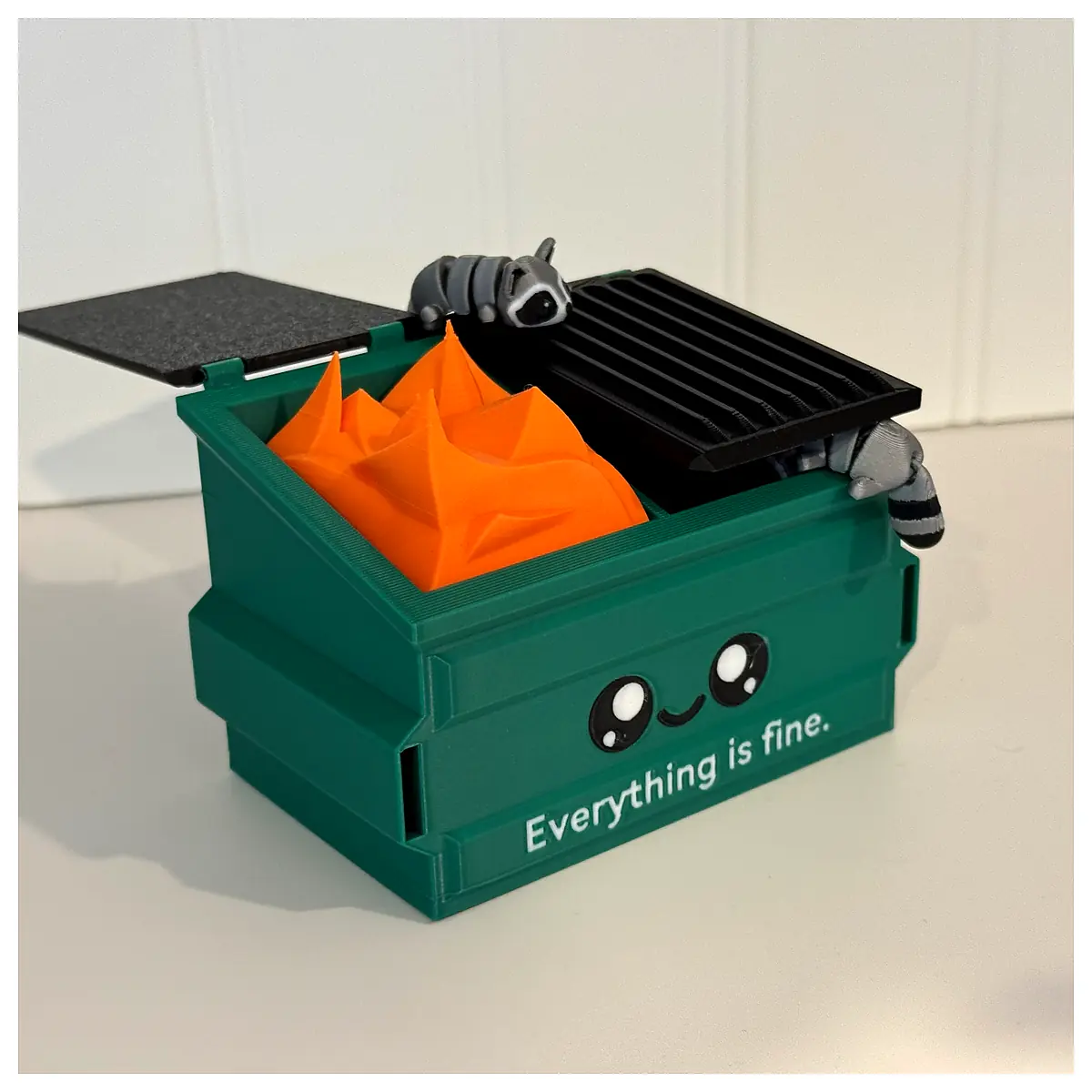 Dumpster Fire Desk Buddy Everything Is Fine Desk Accessories Repair Parts Office Organization