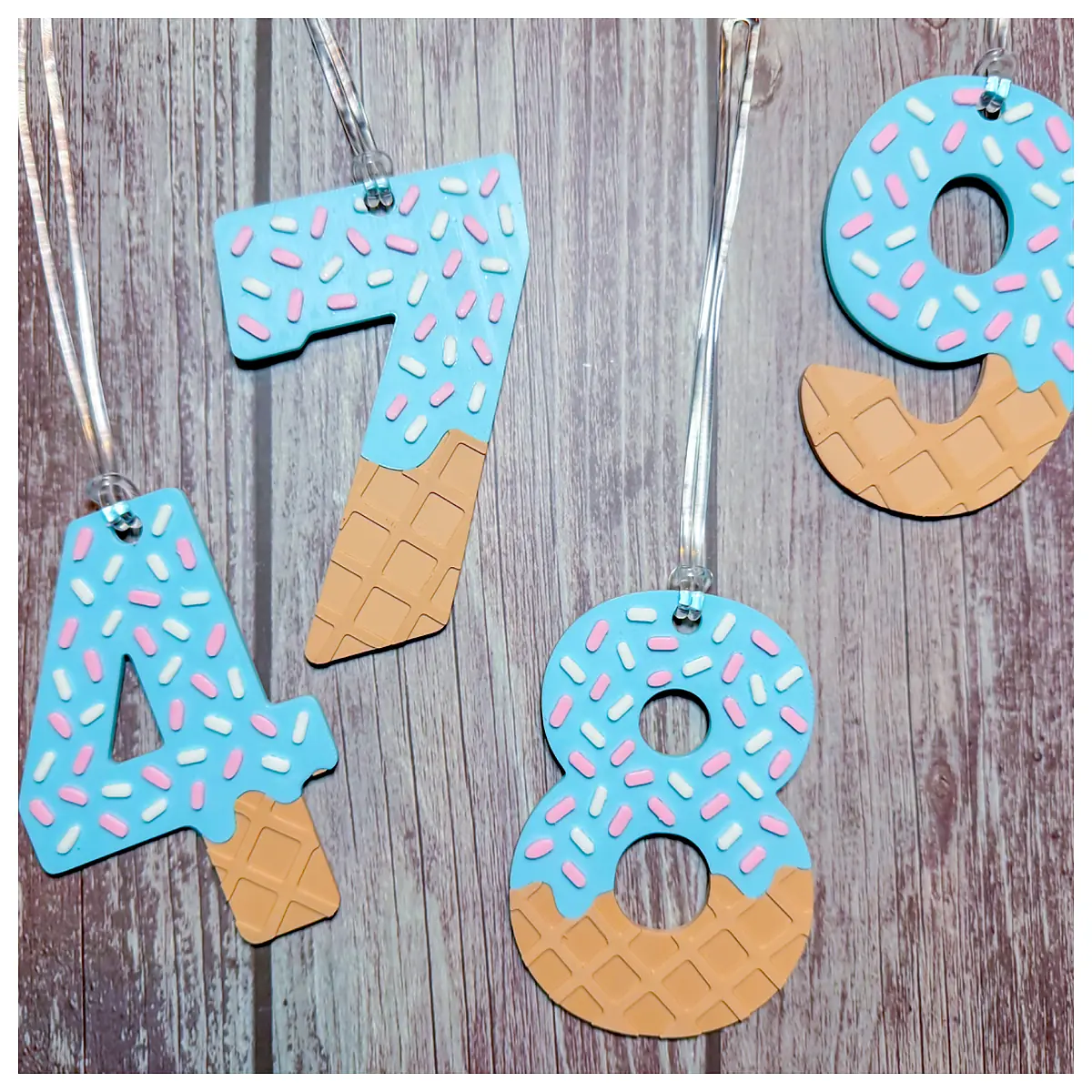 Ice Cream Drip Bag Tags Keychains Numbers Ice Cream Accessories Ice Cream Parts Ice Cream Repair