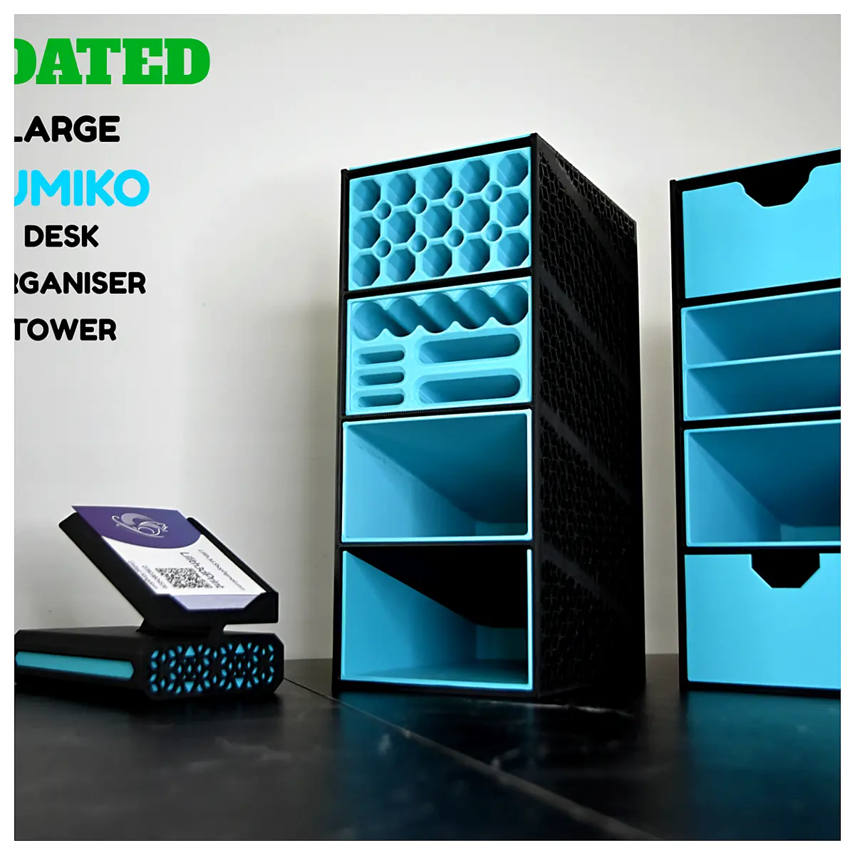 Large Kumiko Desk Organizer Tower Storage Solutions Multi Tiered Shelves Office Organizer