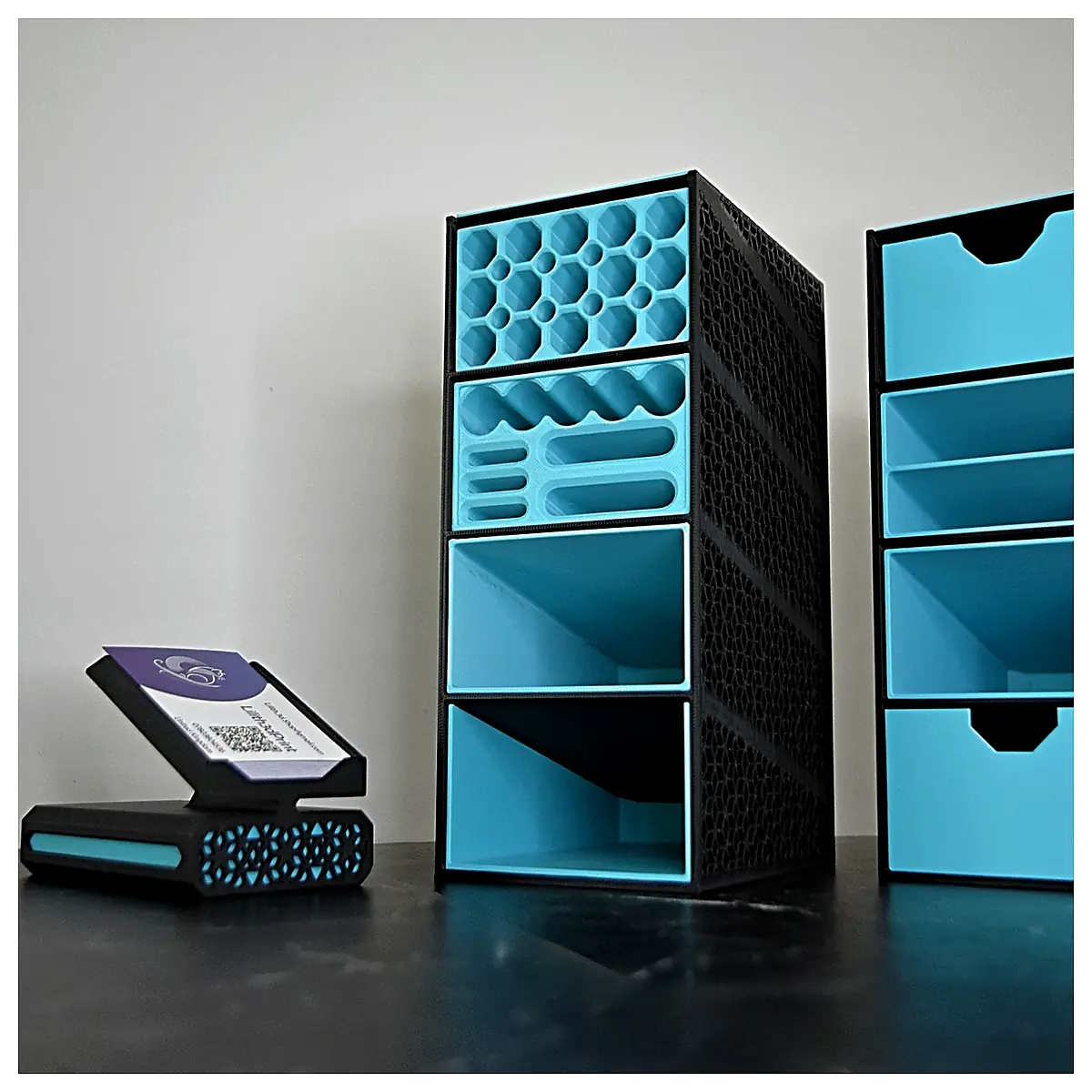Large Kumiko Desk Organizer Tower Storage Solutions Multi Tiered Shelves Office Organizer