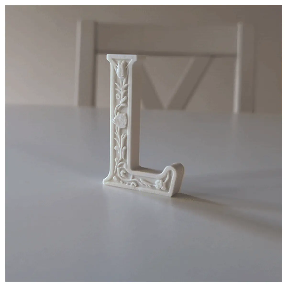 Gypsum Floral Standing Letter L Decor Parts Repair Universal Ornament Replacement Floral Letter Decoration