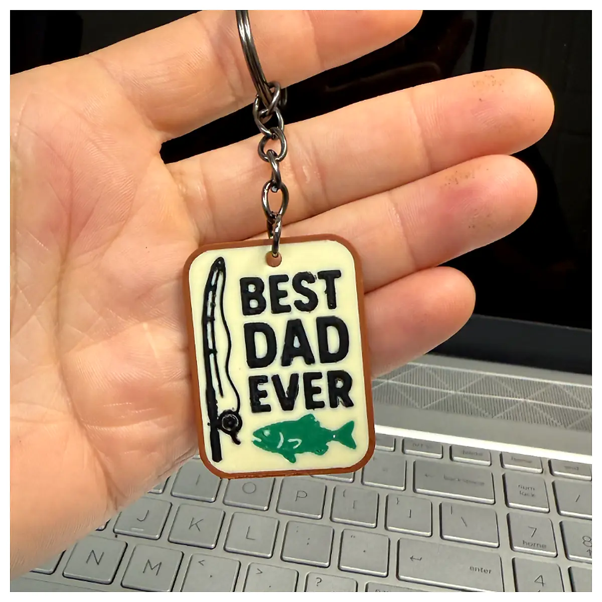 Best Dad Ever Fishing Keychain Father s Day Gift Fishing Enthusiast Dad Gift Memorial Keepsake Birthday Present