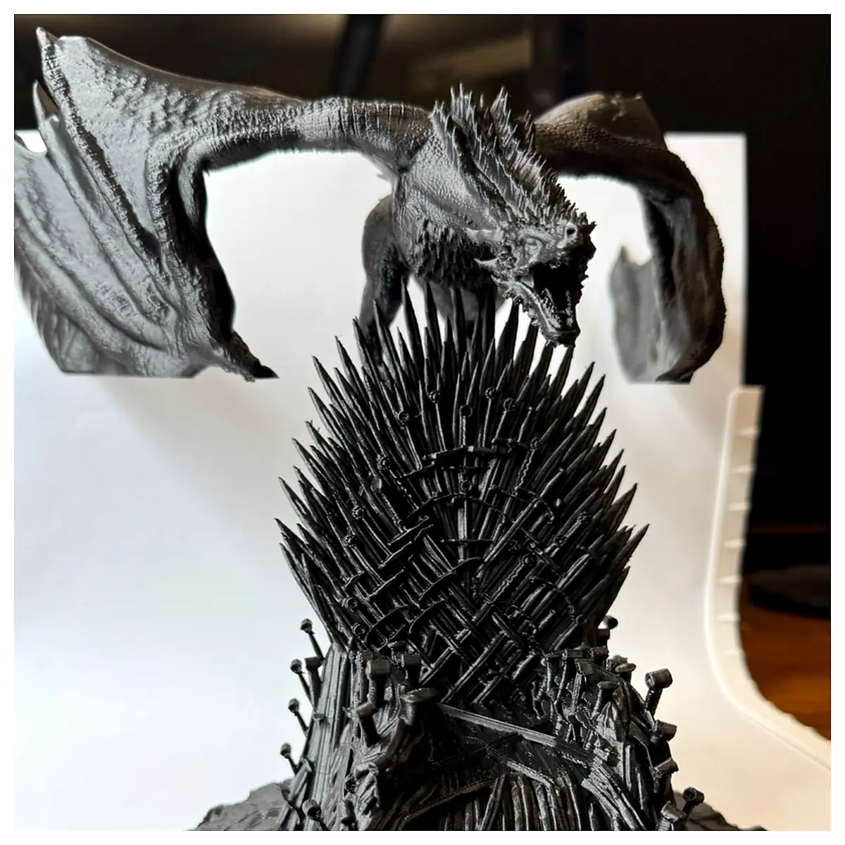 Throne Dragon Game Collectible Dragon Statue Realistic Display Model