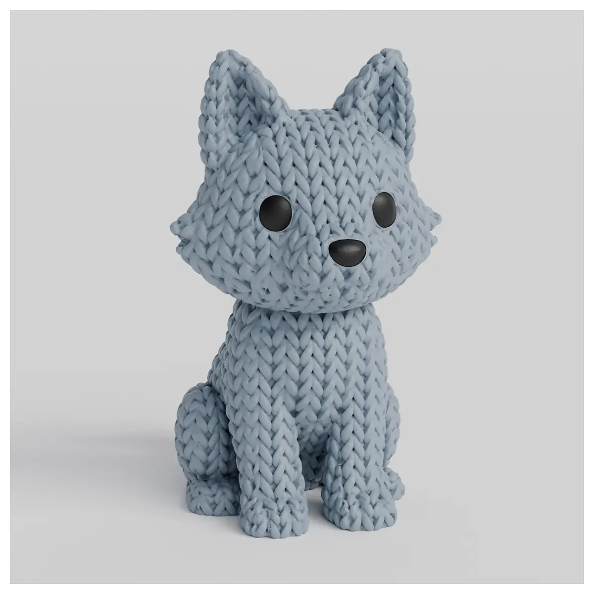 Knitted Wolf Toy Plush Animal Soft Cute Gift Wool Kids Toy Parts Repair