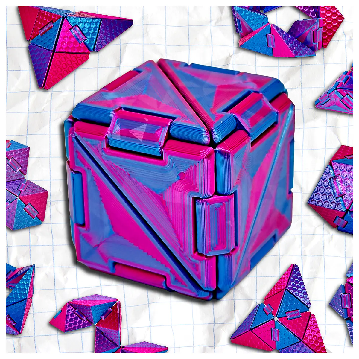 Transforming Cube Puzzle Parts Repair Deformation Toys Creative Brain Teaser Building Blocks
