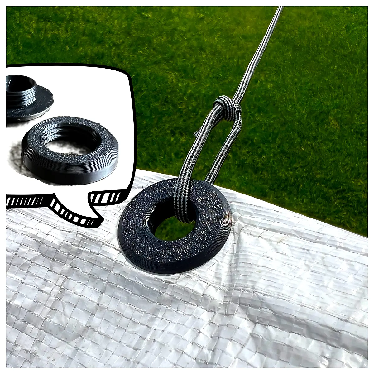 Tarp Repair Grommets 14mm ID Fabric Fixes Universal Replacement Parts Repair Accessories Waterproofing