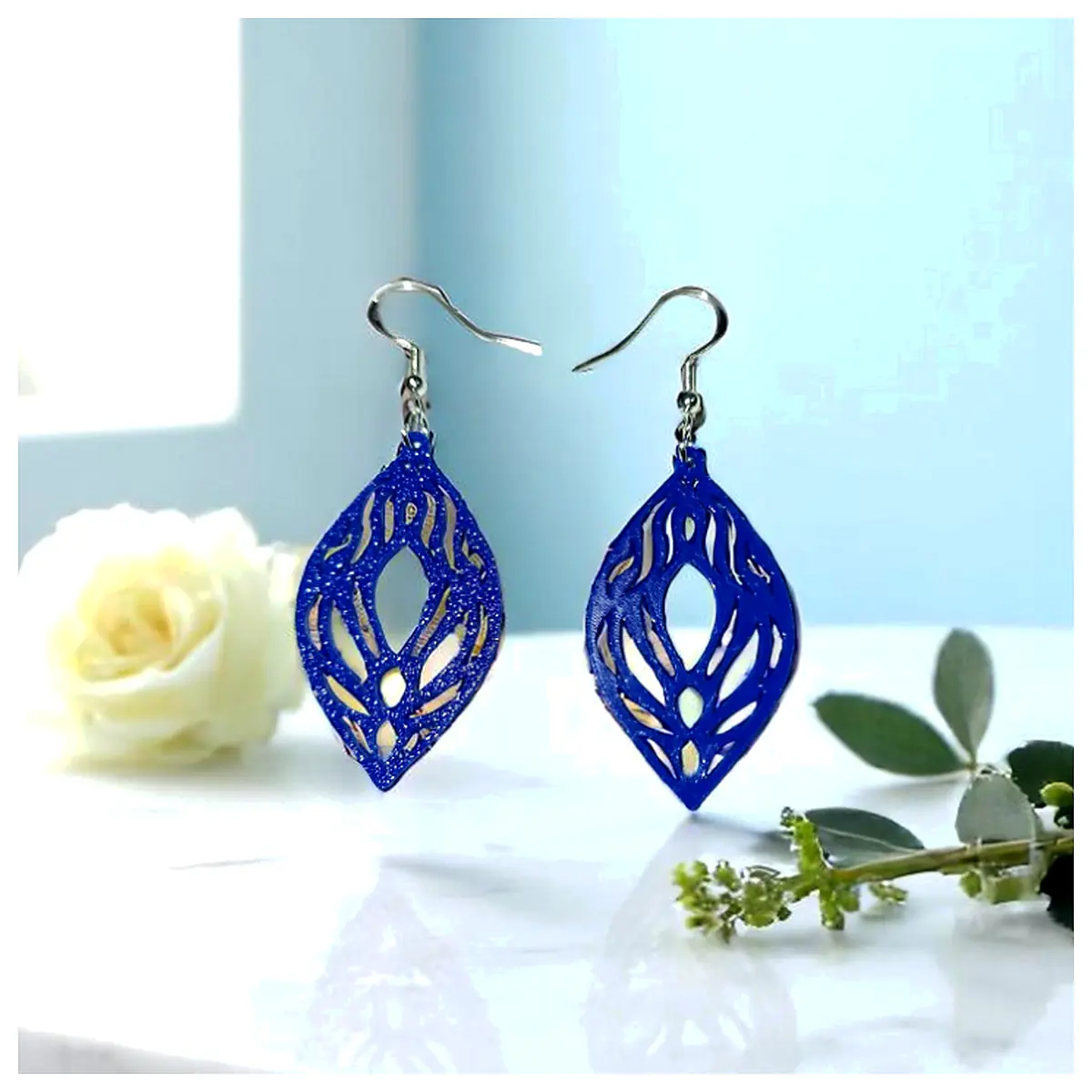 Blue Drop Earrings Women s Blue Gemstone Jewelry Elegant Luxury Accessories Drop Pendant Blue Sapphire Earrings