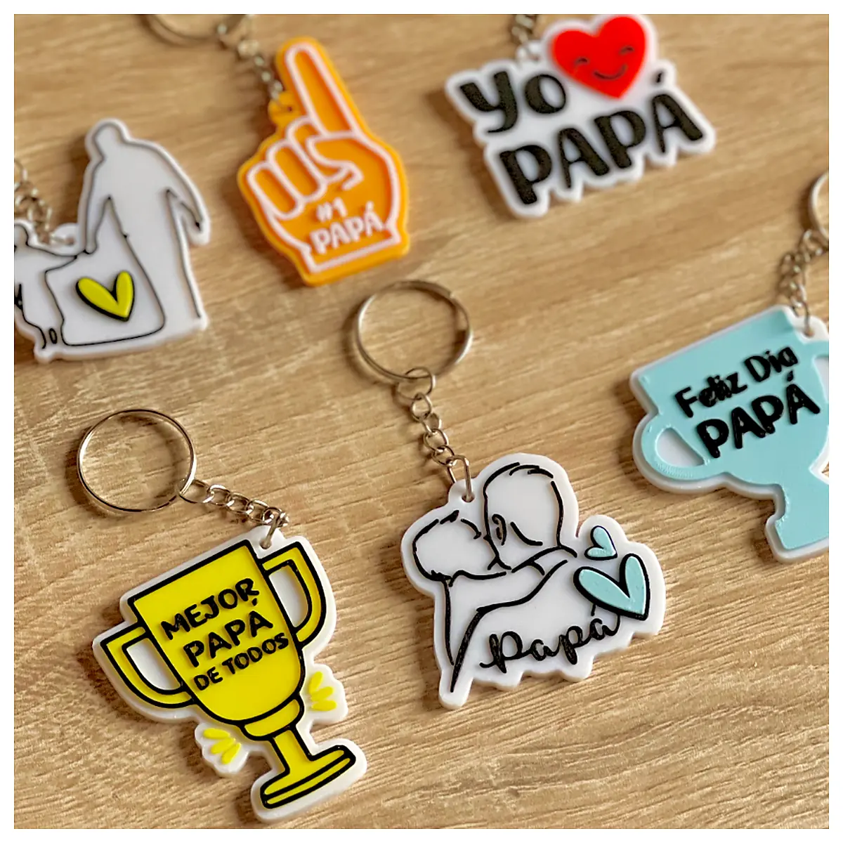 Father s Day Keychain Gifts Keychains Car Keyring Halloween Decorations Memorial Keepsake