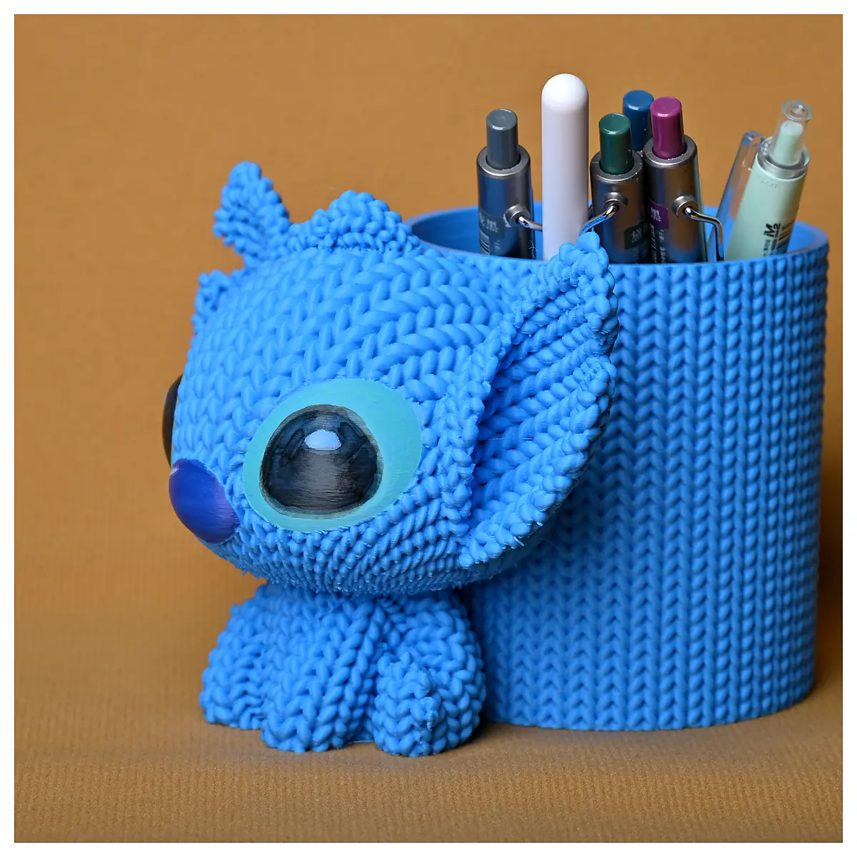 Knitted Lilo Stitch Pen Holder Craft Stitching Accessory Sewing Tool Creative Writing