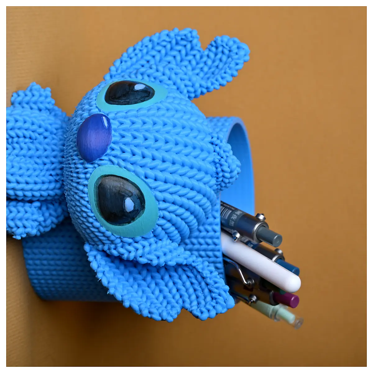 Knitted Lilo Stitch Pen Holder Craft Stitching Accessory Sewing Tool Creative Writing