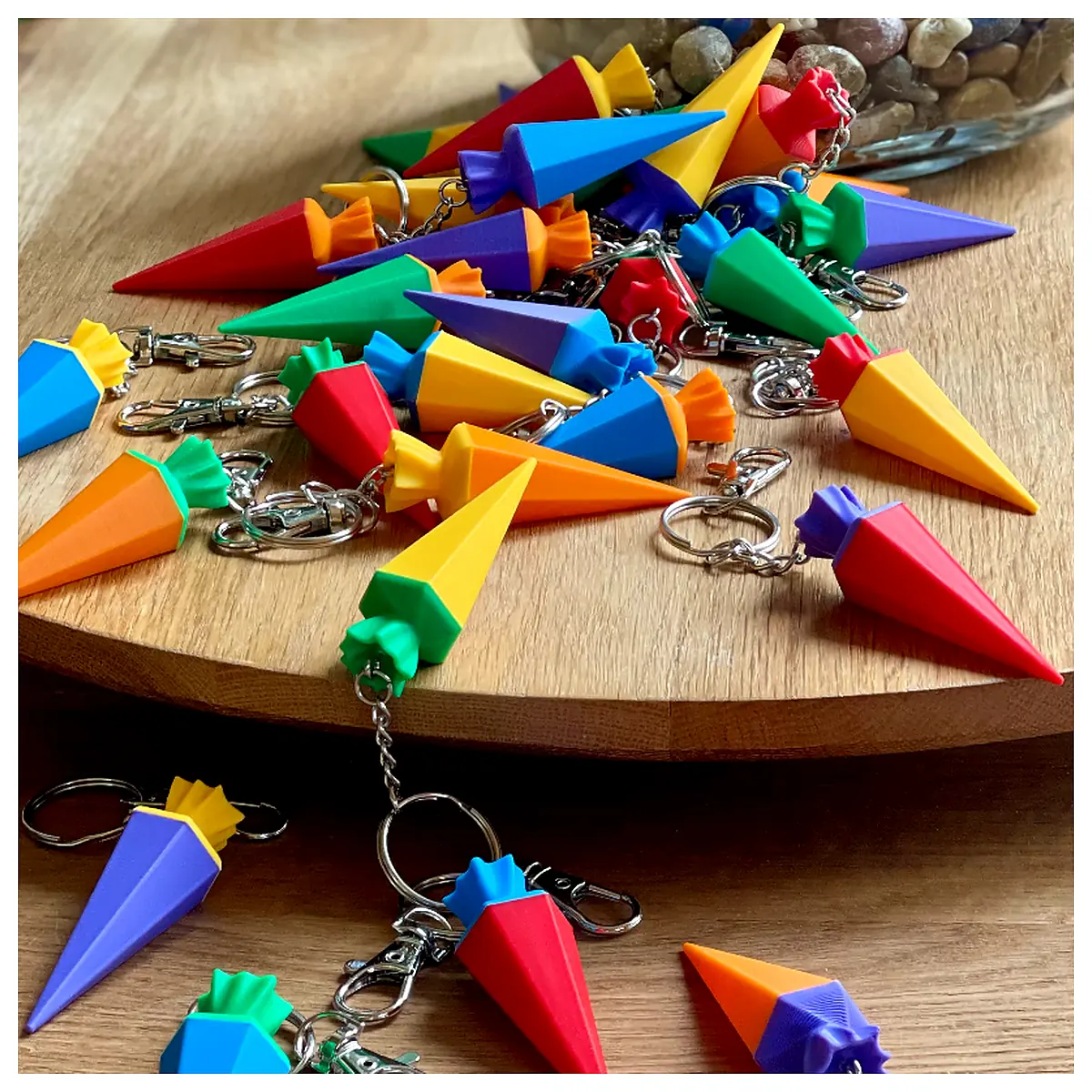 School Cone Keychains Enrollment Promotion Student Gifts Recycling Marketing s