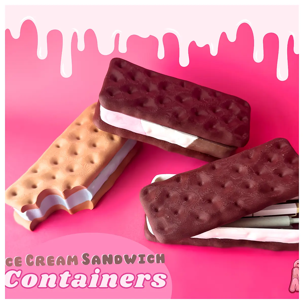 Ice Cream Sandwich Containers Box Multi Purpose Storage Organizer Ice Cream Parts Repair Accessories
