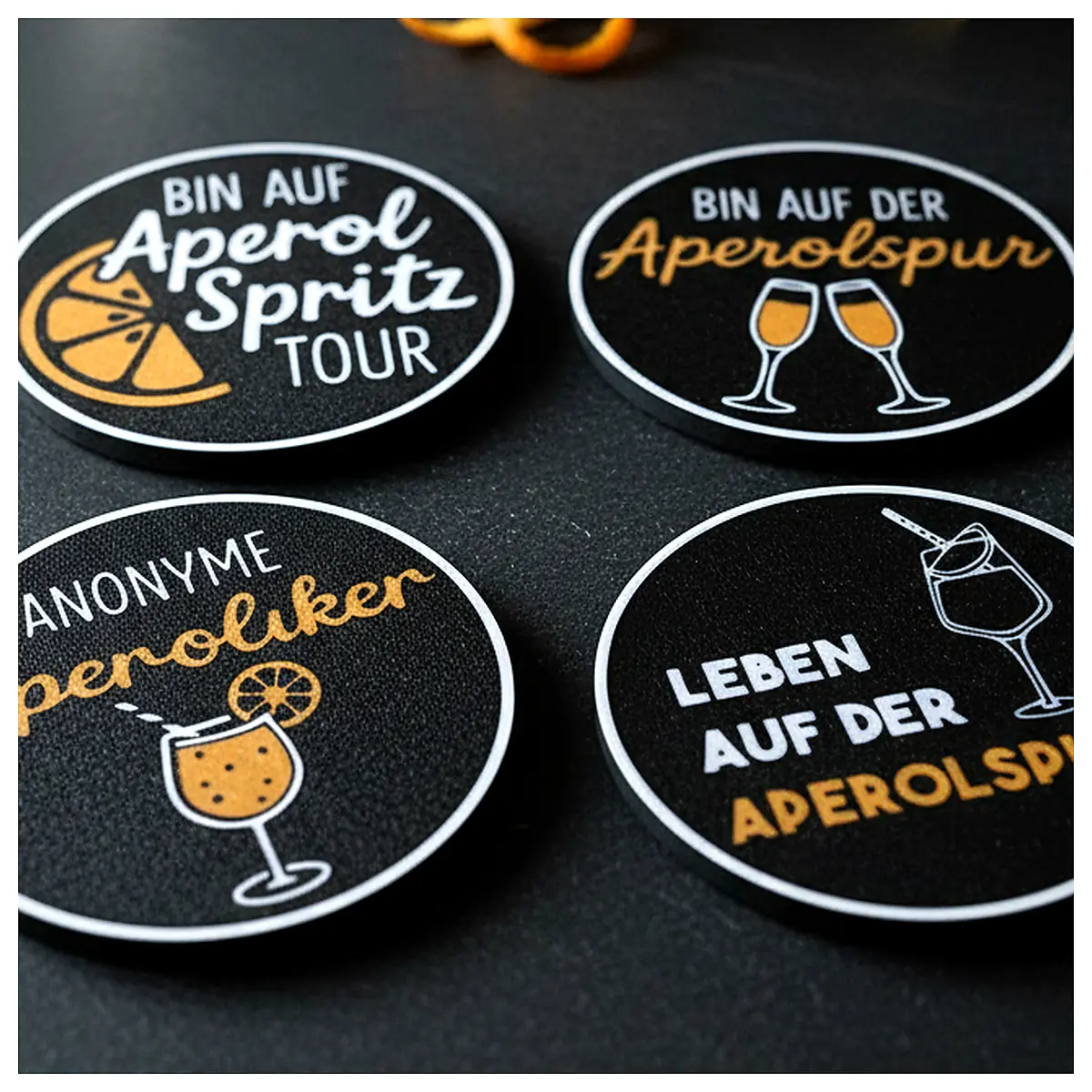 Aperol Coaster Set Drink Protector Non Slip Glass Barware Table Protection Aperol Drink Mat