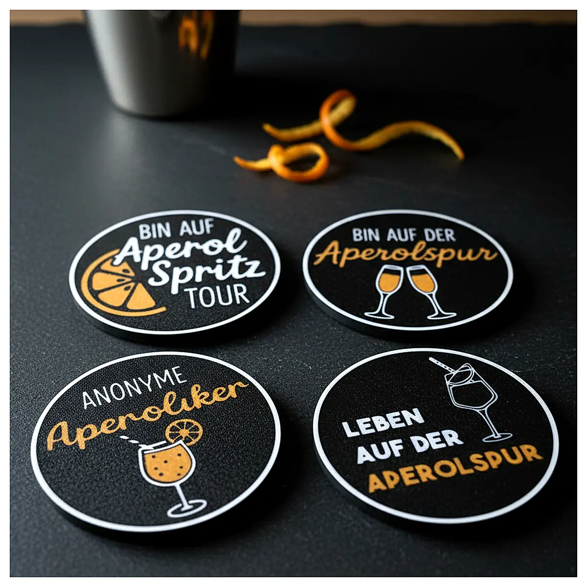 Aperol Coaster Set Drink Protector Non Slip Glass Barware Table Protection Aperol Drink Mat