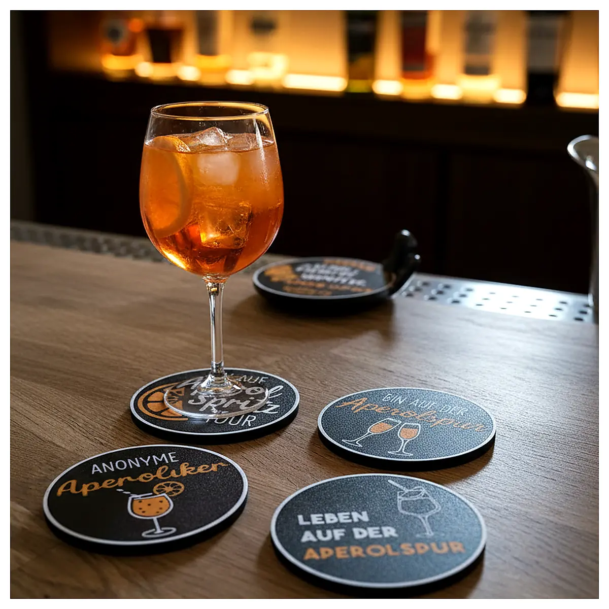 Aperol Coaster Set Drink Protector Non Slip Glass Barware Table Protection Aperol Drink Mat