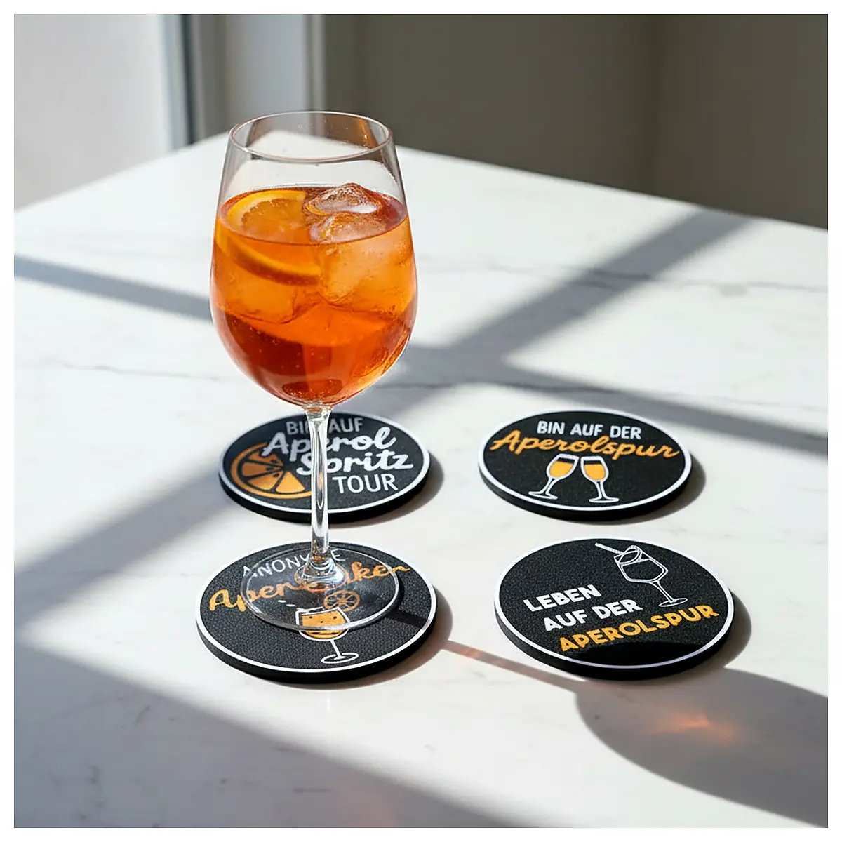 Aperol Coaster Set Drink Protector Non Slip Glass Barware Table Protection Aperol Drink Mat