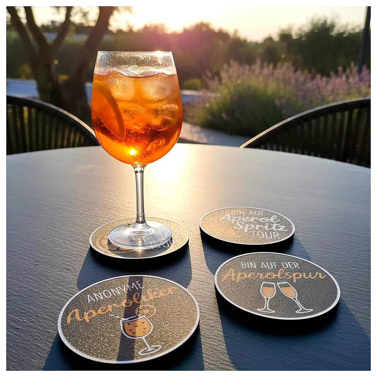 Aperol Coaster Set Drink Protector Non Slip Glass Barware Table Protection Aperol Drink Mat