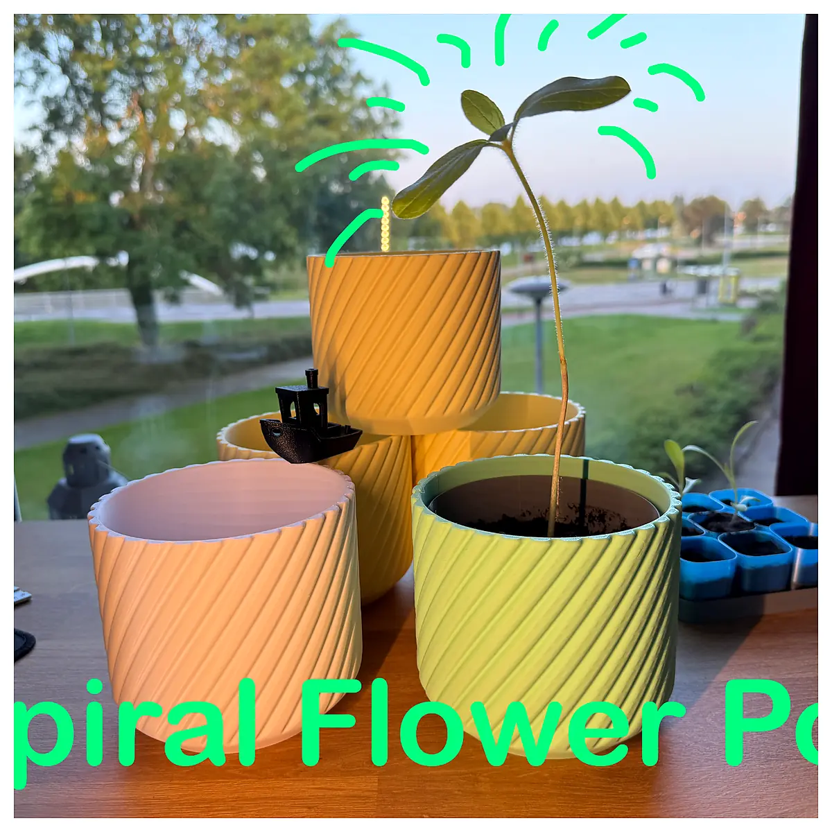 Spiral Flower Pot DIY Print Creative Flower Pot Planter Accessories Indoor Garden Easy Print Flower Frame