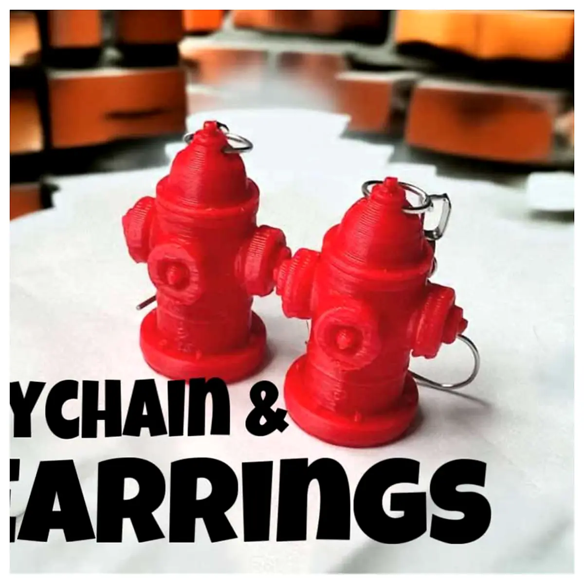 Fire Hydrant Earrings Fire Safety Decor Water Pipe Jewelry Gift Emergency Equipment Art