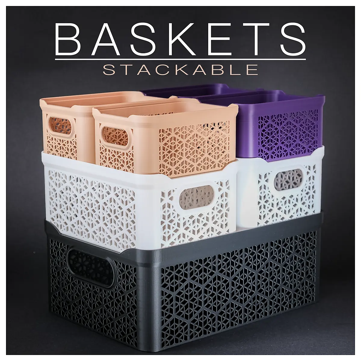 Stackable Baskets Organizer Storage Containers Boxes Parts Repair Transport