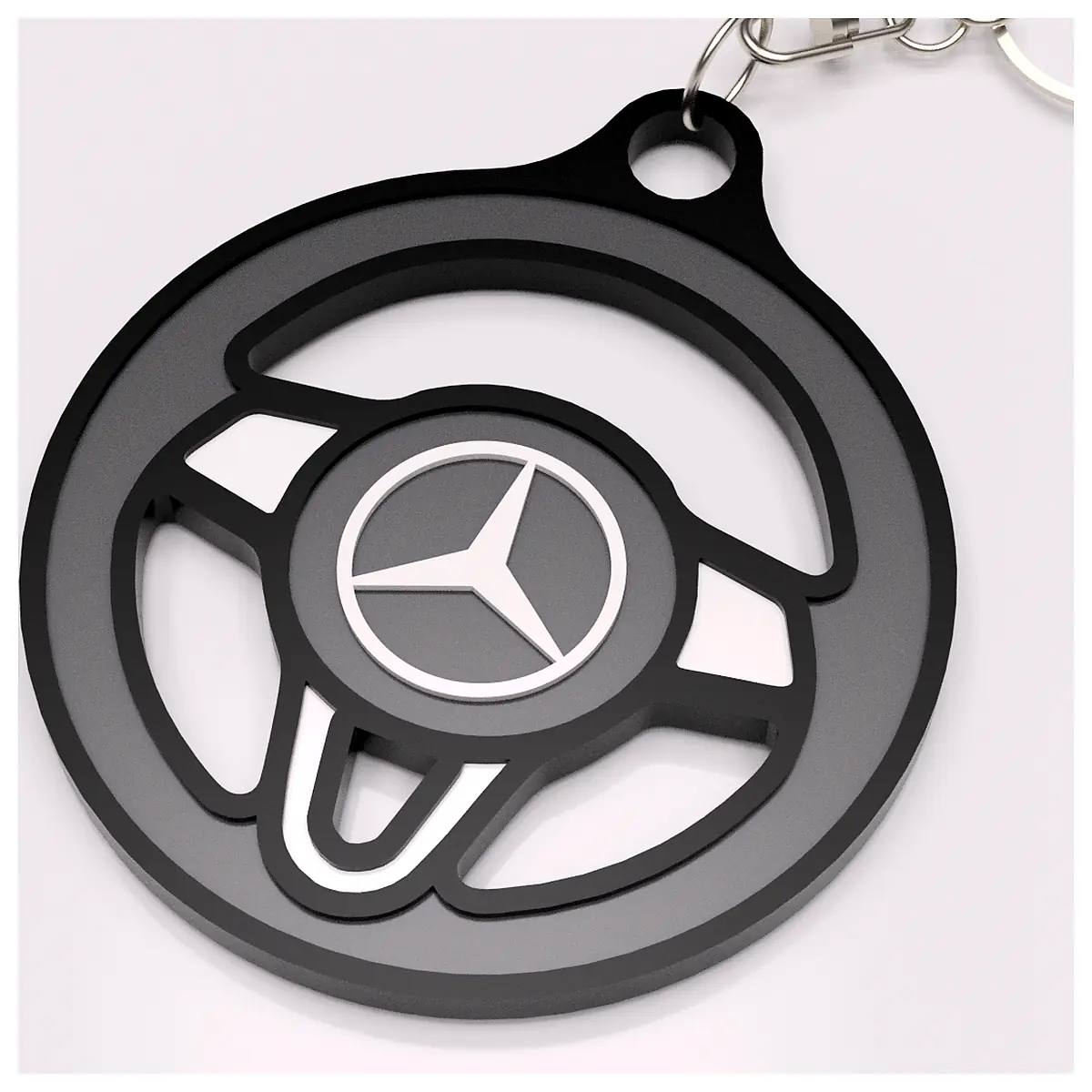 Mercedes Steering Wheel Keychain Automotive Accessory Keyring Car Decoration Car Collectible Mercedes Gift