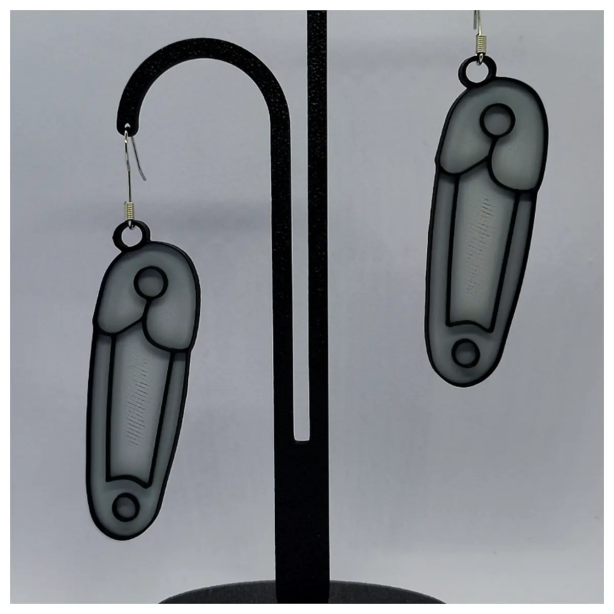 Punk Earrings Women Fashion Personality Black Silver Jewelry Repair Parts