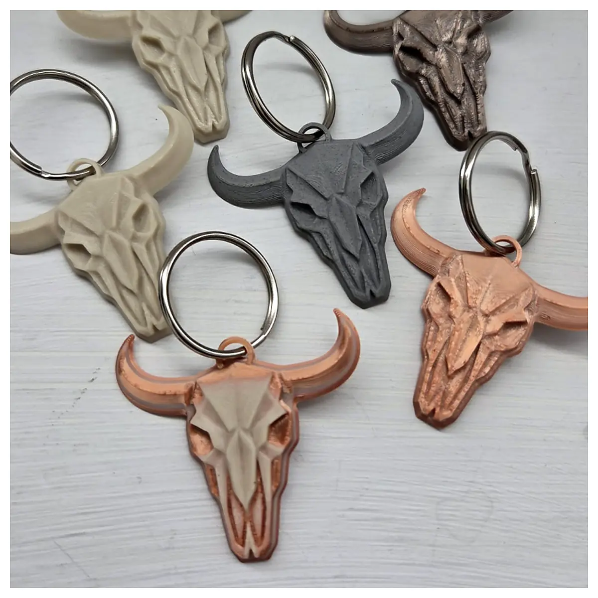 Cow Skull Keychain Animal Skull Decoration Unique Gift Art Piece Bone Jewelry