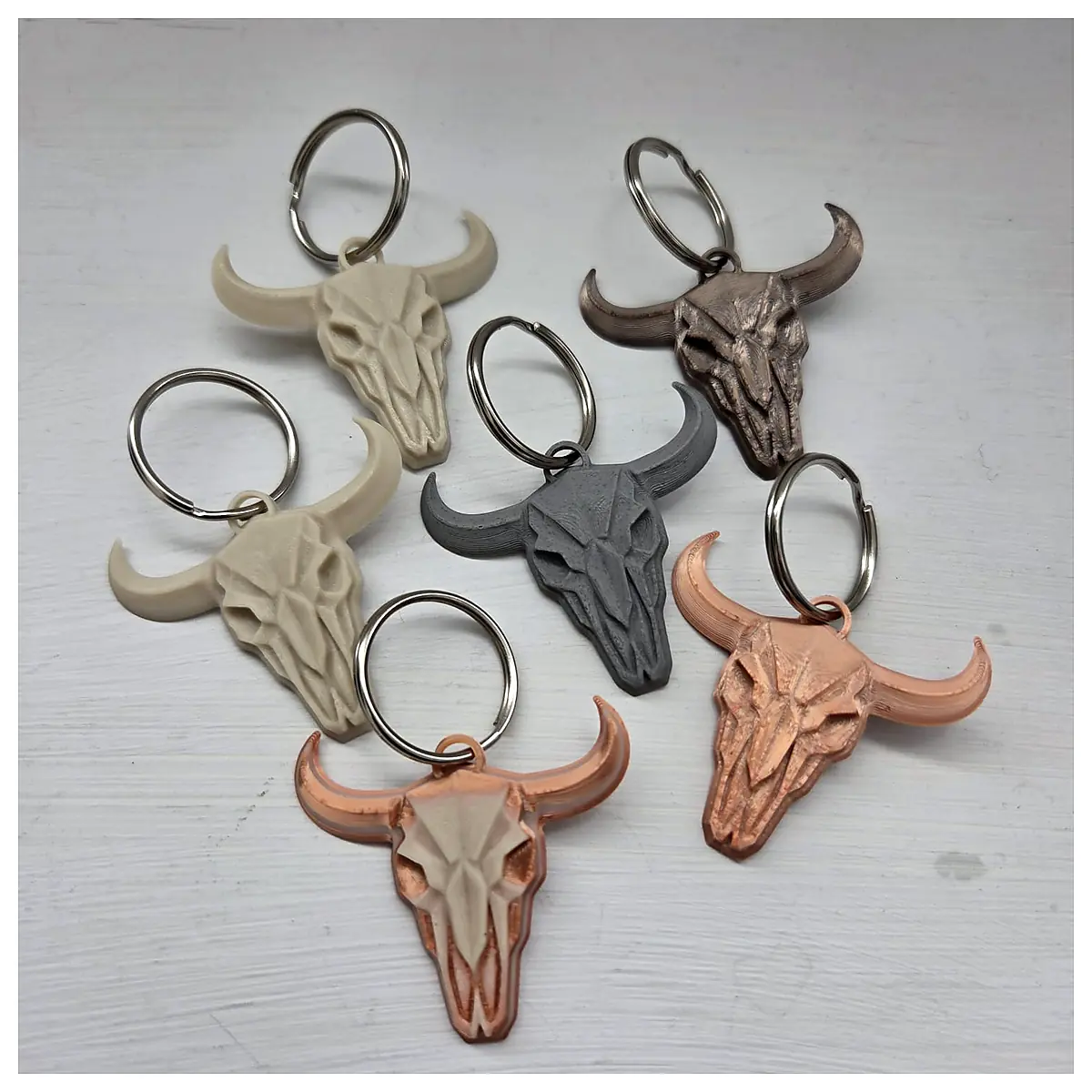 Cow Skull Keychain Animal Skull Decoration Unique Gift Art Piece Bone Jewelry