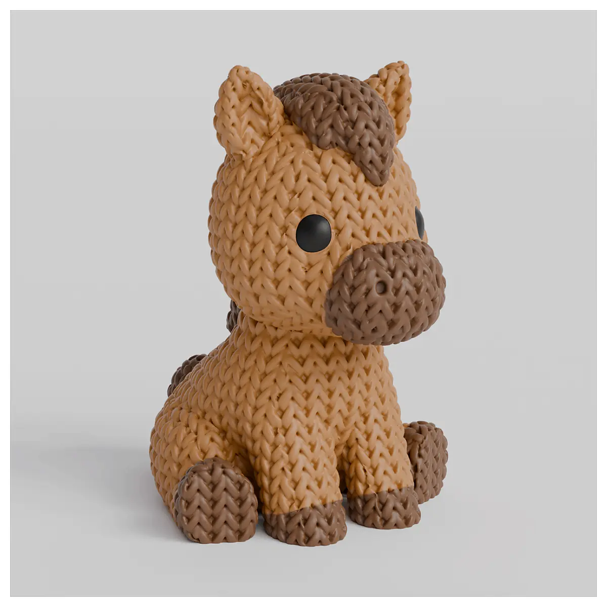 Knitted Horse Toy Plush Animal Figure Riding Companion Replacement Parts Accessories Gift Repair
