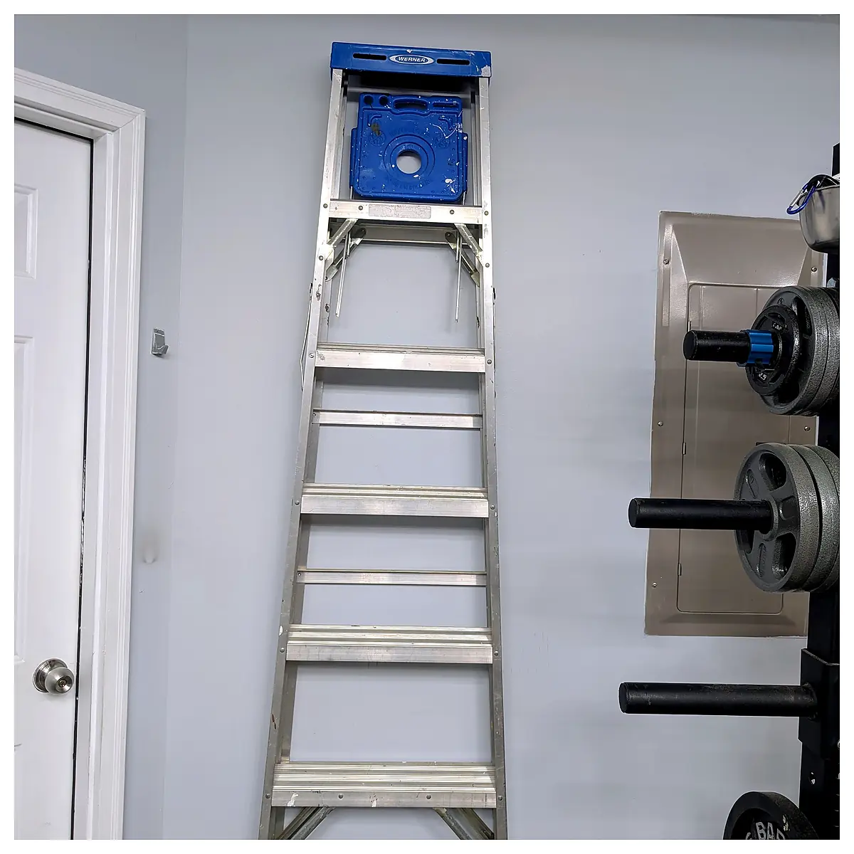 Low Profile Ladder Hanger Ladder Storage Vertical Storage Wall Mount Indoor Outdoor