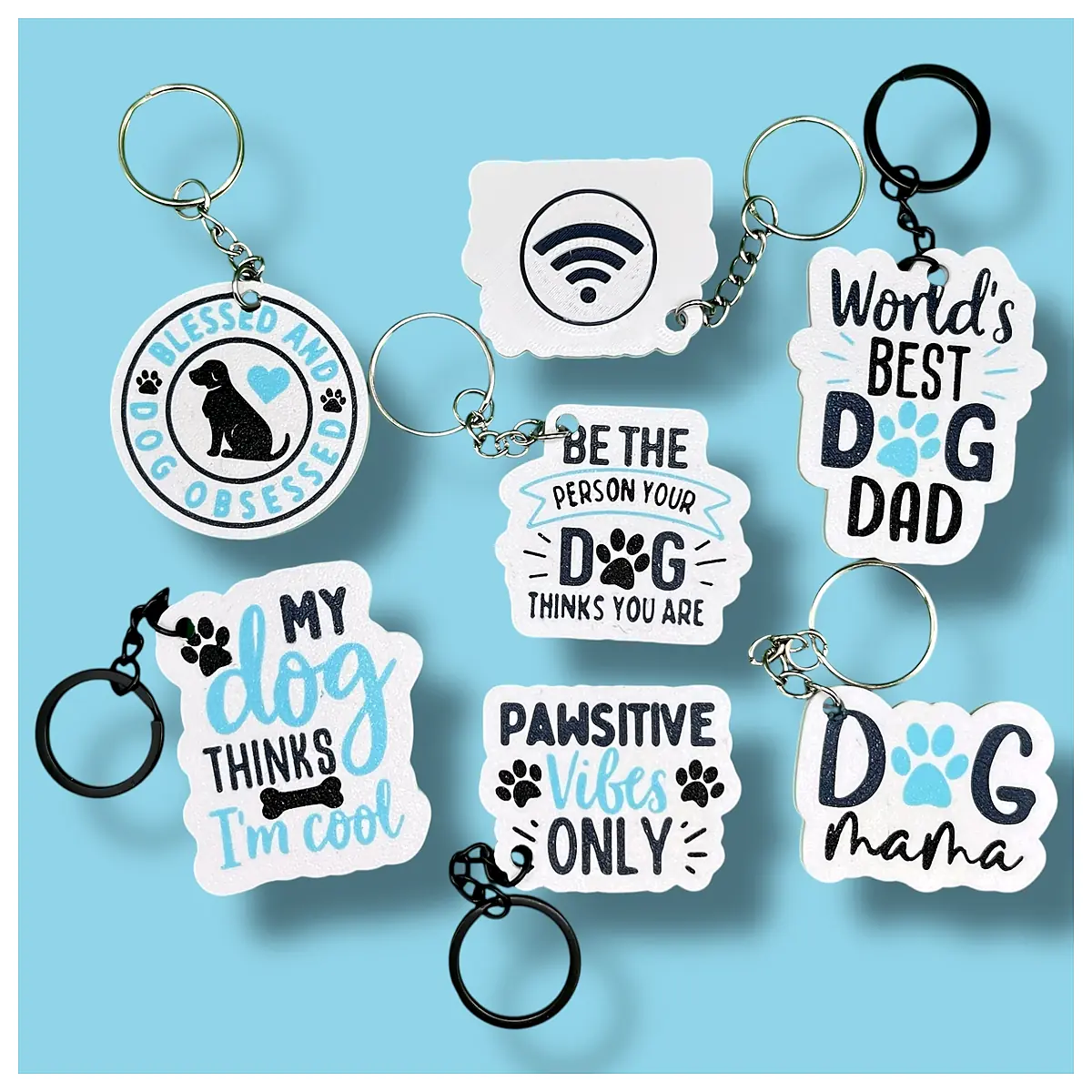Dog Saying NFC Keychain Dog Phrases Pet Memorial Gift Training Accessories Language Keychains