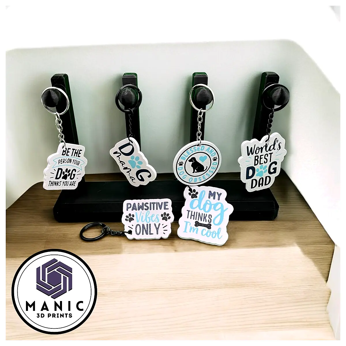 Dog Saying NFC Keychain Dog Phrases Pet Memorial Gift Training Accessories Language Keychains