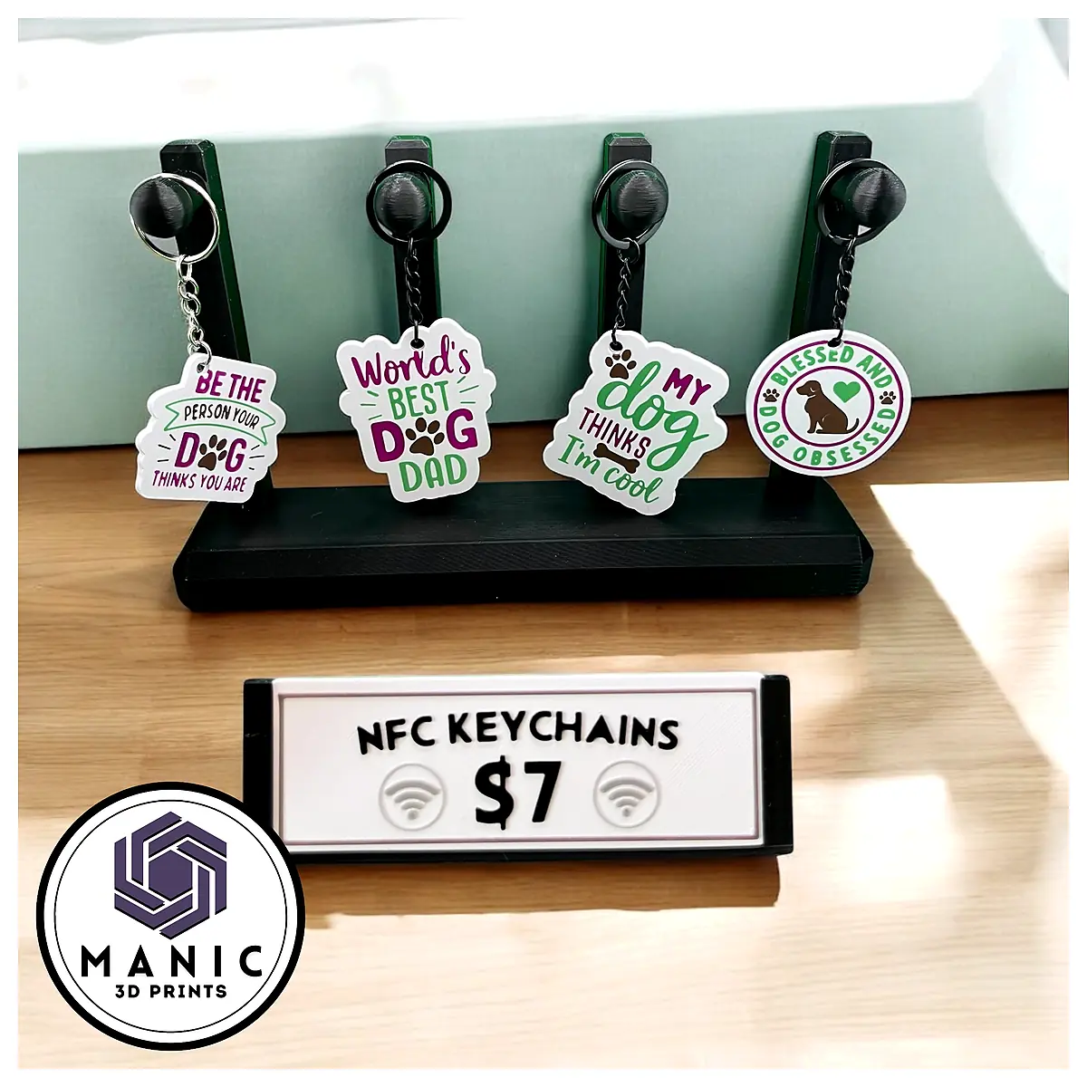 Dog Saying NFC Keychain Dog Phrases Pet Memorial Gift Training Accessories Language Keychains
