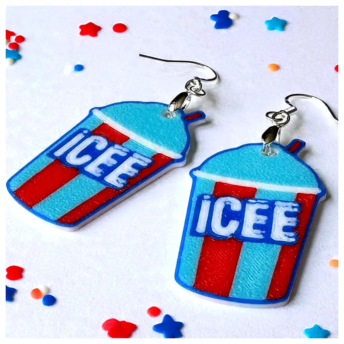 Ice Earrings Ice Keychains Jewelry Accessories Cold Weather Gifts Ice Crystals Charms