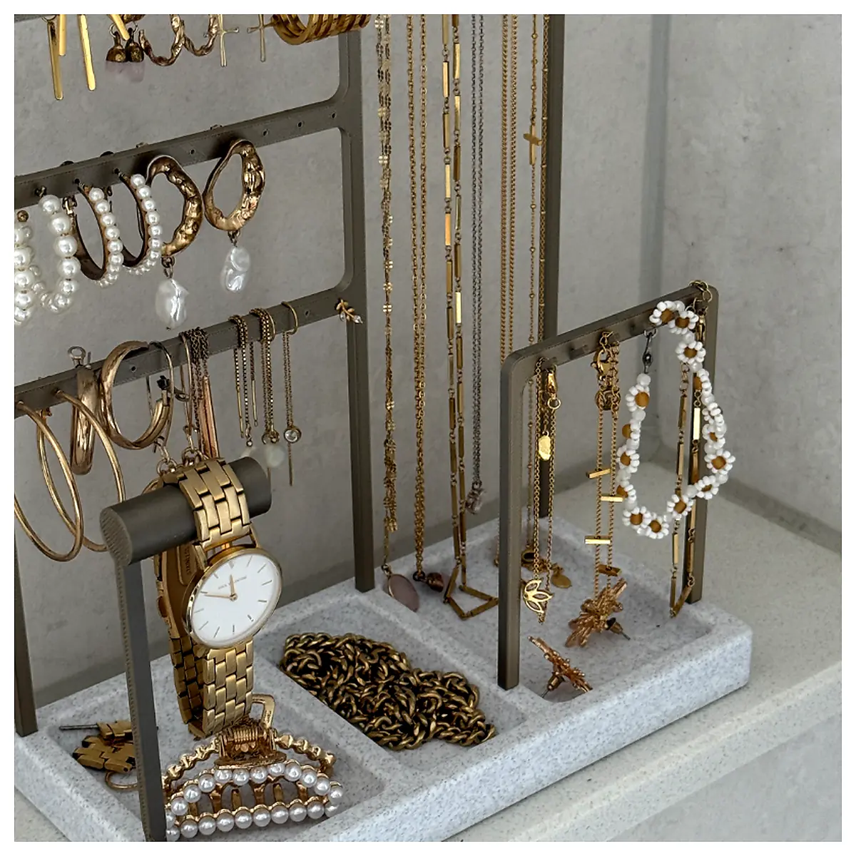 Jewelry Display Stand Earrings Necklaces Bracelets Organizer Universal Storage Multi Tiered Accessory Holder