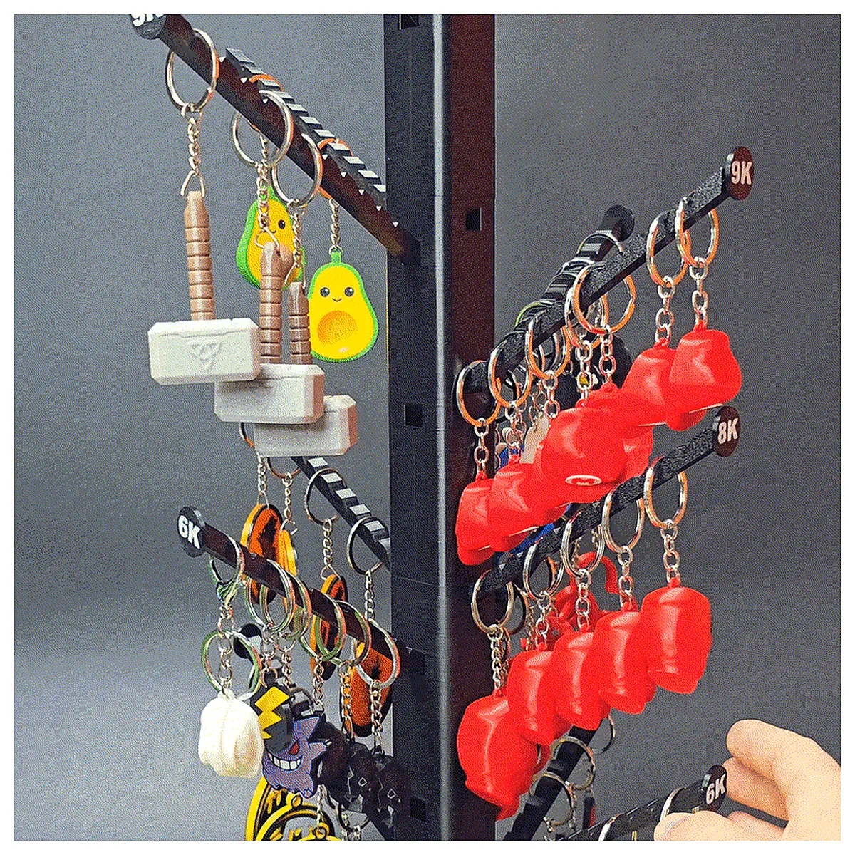 XXL Modular Keychain Display Stand Rotating Keychain Holder Organizer Storage Rotating Display Case