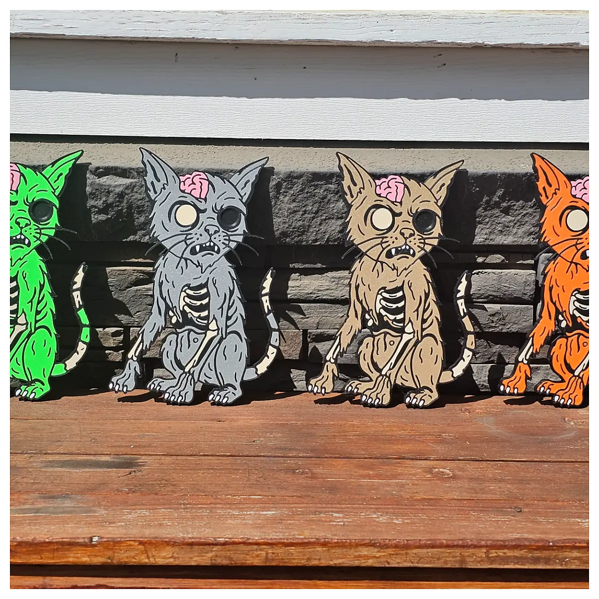 Zombie Cat Display Wall Shelf Horror Decoration Indoor Gag Gift Cat Toy Decor Horror Art Home Decor