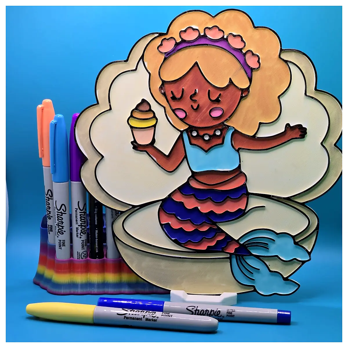 Mermaid ing Book Ocean Art Shells Craft DIY ing Pages Mermaid Designs Supplies