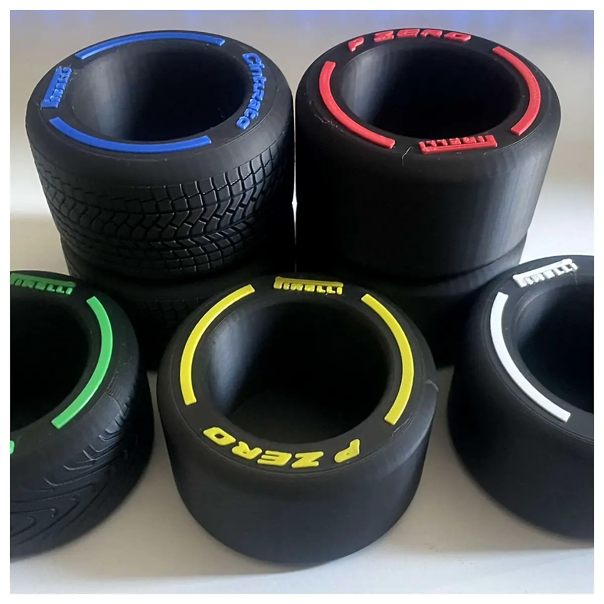Racing Tyre Pen Holder Desk Organizer Automotive Parts Holder Racing Gear Storage Accessory