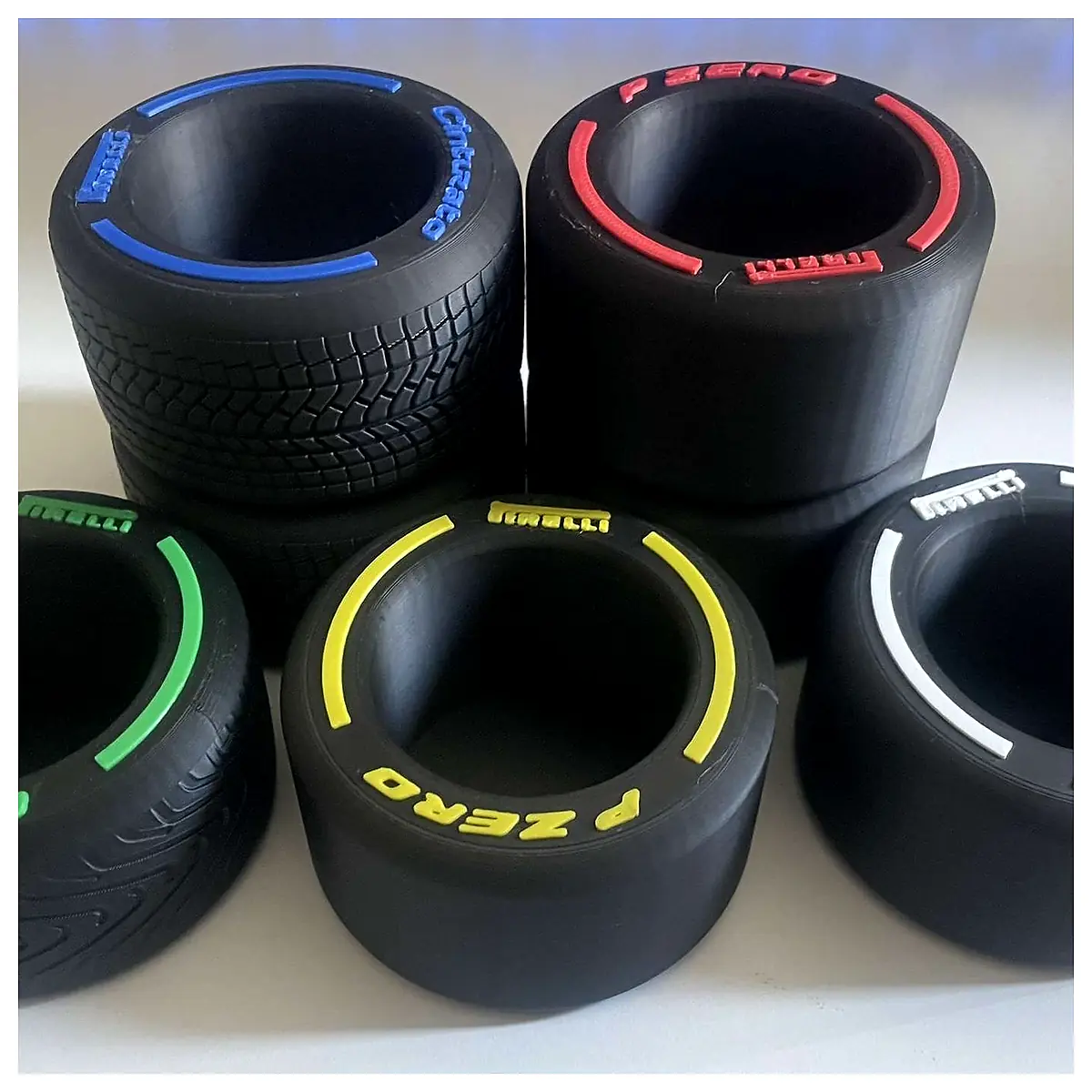 Racing Tyre Pen Holder Desk Organizer Automotive Parts Holder Racing Gear Storage Accessory