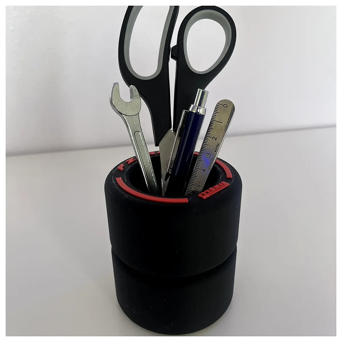 Racing Tyre Pen Holder Desk Organizer Automotive Parts Holder Racing Gear Storage Accessory