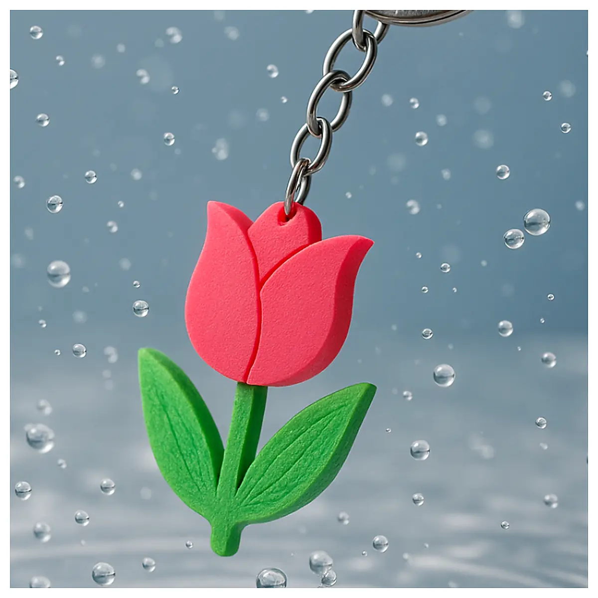 Tulip Keychain Decorative Flower Accessory Gift Ornament Tulip Lover Car Purse Keychain