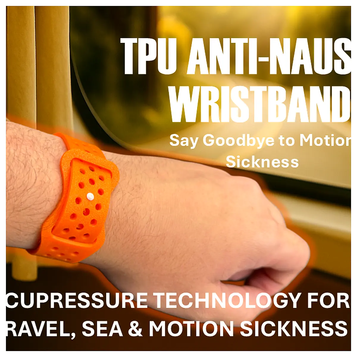 Nausea Relief Wristband Acupressure Band Sea Sickness Stop Motion Anti Vertigo Support