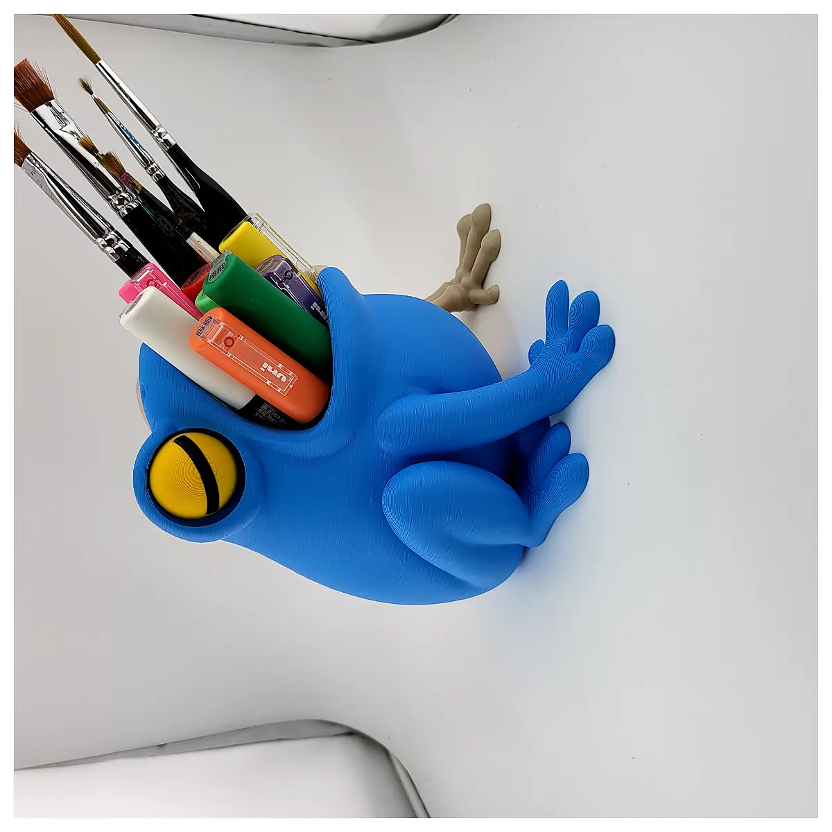Frog Skeleton Pen Holder Desk Organizer Multi Functional Storage Supplies Office Desk Accessories Writing Tools Parts