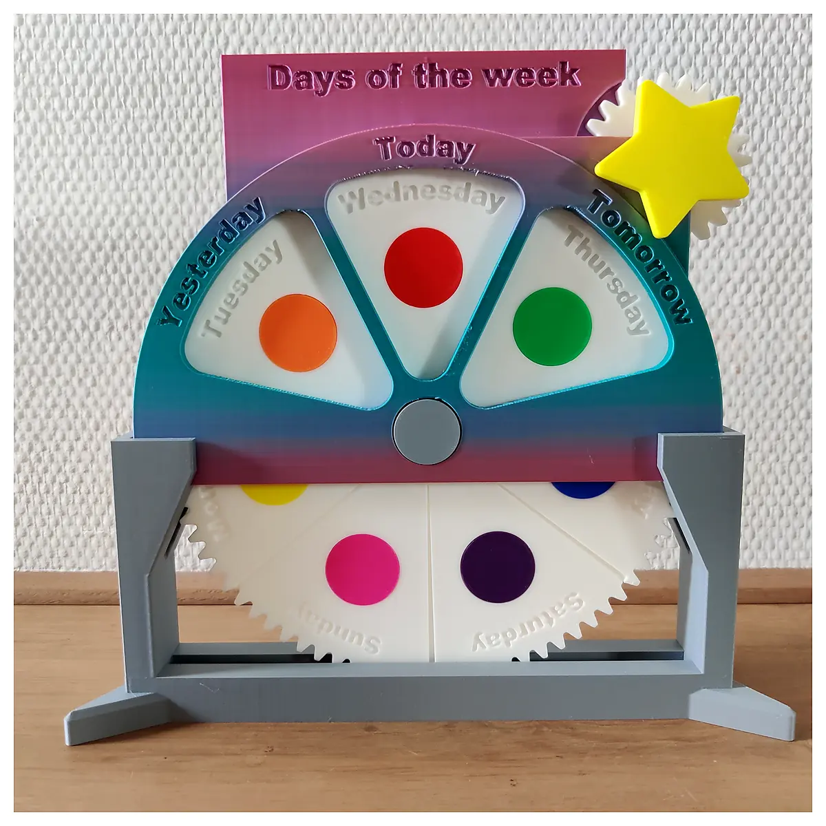 Weekly Wheel Calendar Day Names Time of Day Holiday Markers Learning Tool Educational Toy Great for Kids Education